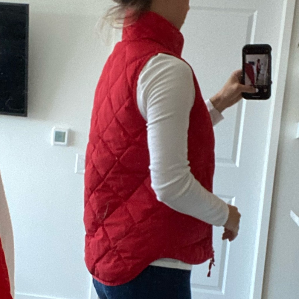 Red JCrew Puffer Vest - Picture 3 of 3